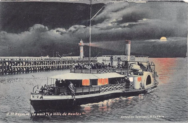 Cpa 44 Saint Nazaire La Nuit Ville De Nantes