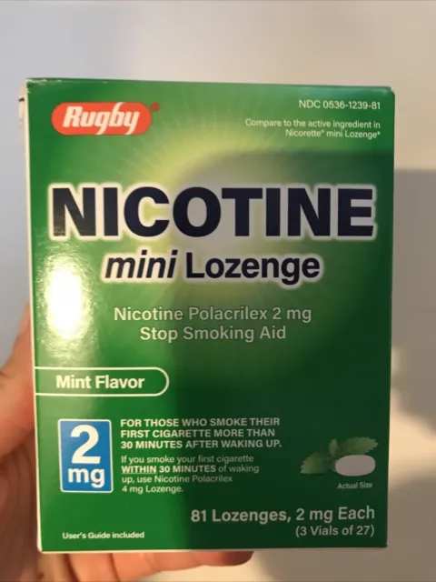 Mini pastilla de rugby nicotina polacrilex 2 mg sabor nuevo 81 pastillas.