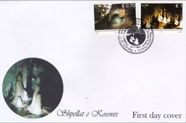 Kosovo Stamps 2011. Caves. FDC MNH