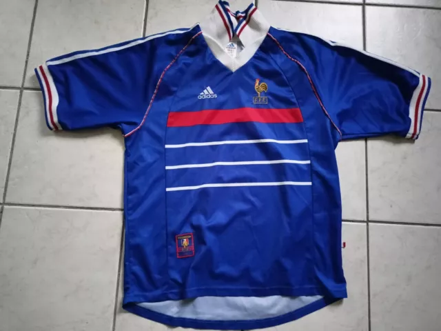 Maillot Foot Adidas Equipe De France Coupe Du Monde 1998 Vintage Taille L/D6 Be