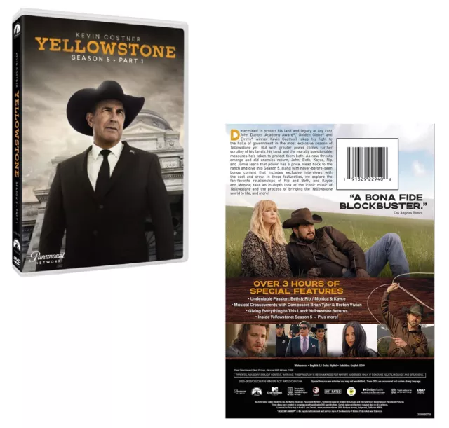 YELLOWSTONE 5 p1 (2022-2023) Kevin Costner TV Season Series Part 1 US Rg1 DVD sp