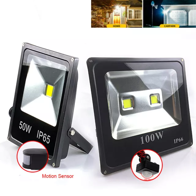 50W/100W LED Flood Lights 3500K/6500K COB AU Plug Security Waterproof Floodlight