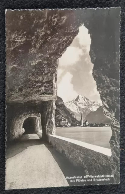 Vintage Postcard 1939 Switzerland Axenstrasse mit Fluelen und Bristenstock Photo