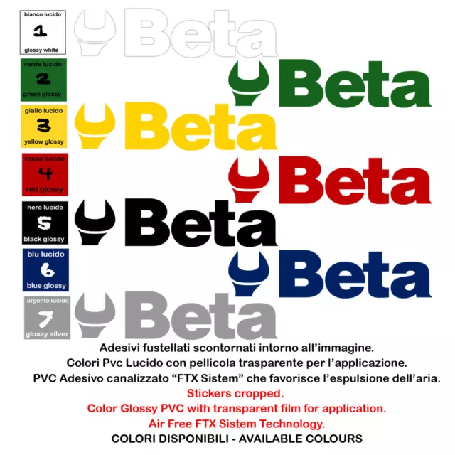 Beta adesivi vinile pre spaziato moto sponsor sticker helmet 4 pz. cm. 10-15
