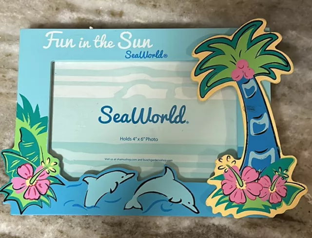Sea World Picture Frame Holds 4” x 6” Photo New