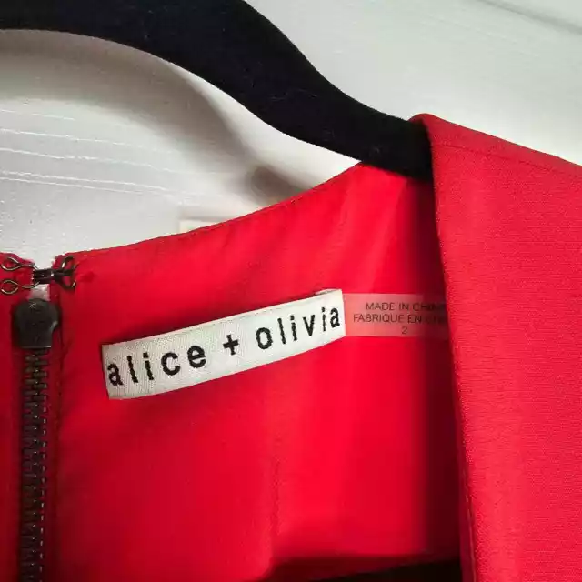 Alice + Olivia Sz 2 Riki Cutout Ponte Sheath Dress Light Red Womens 2