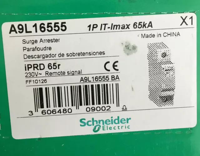 Parafoudre 1P+N 20kA avec câble de terre et report de signalisation  Schneider A9L16295 Acti9