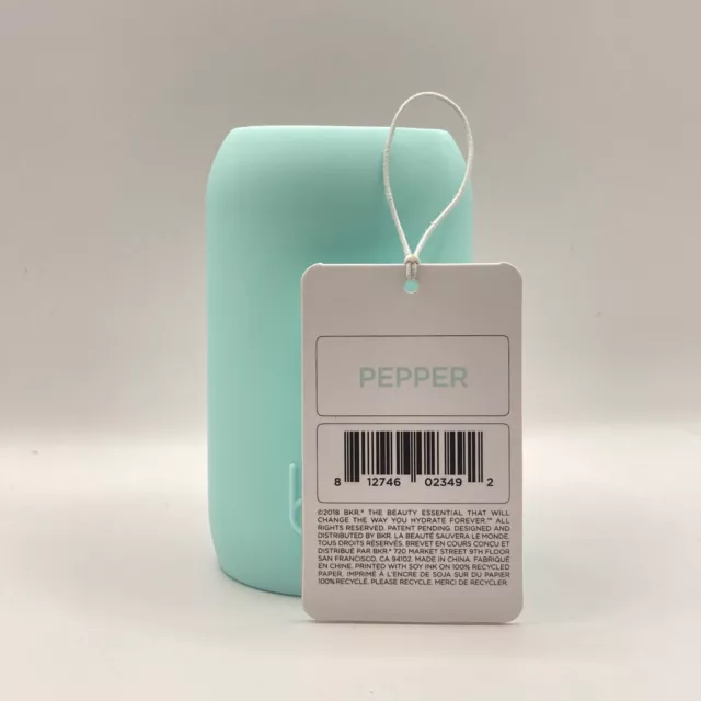 BKR 8 oz Teeny Glass Water Bottle SLEEVE ONLY Pepper NWT