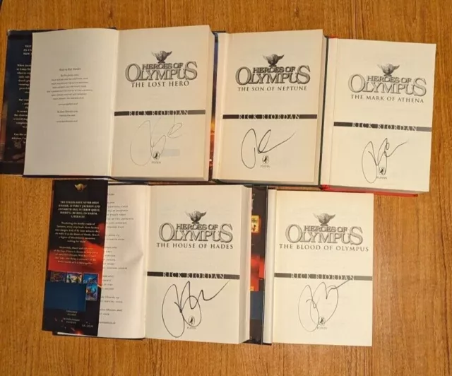 Signed set  Percy Jackson & The Heroes of Olympus By Rick Riordan