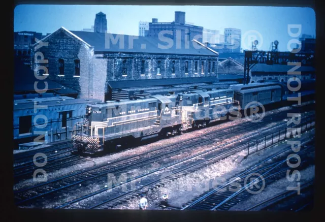 Duplicate Slide NYC New York Central GP9 5788 & GP7 W/Passenger Action