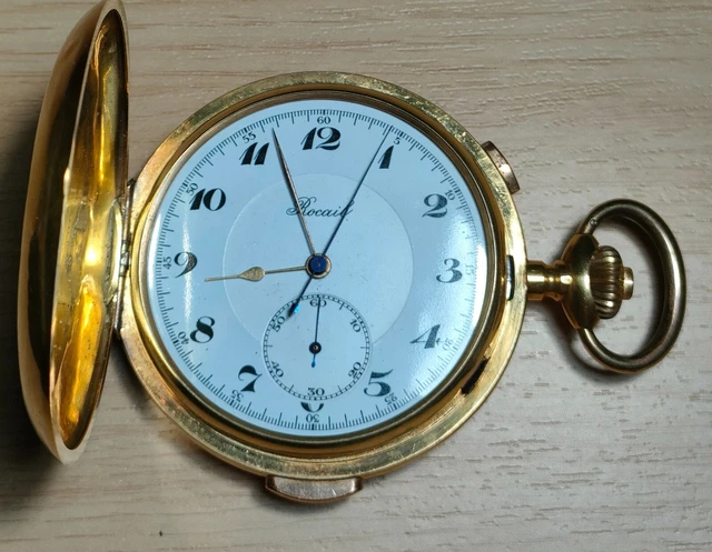 ANTICO OROLOGIO DA tasca Chronographe Repetition a Quarts Rocail