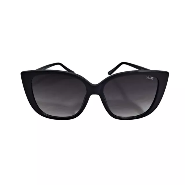 Quay Australia Sunglasses Matte Black Smoke Fade Polarized Everafter Cat Eye