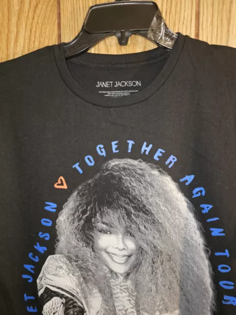 Janet Jackson 2023 Together Again Tour Large Mens Black Double-sided Graphic Tee 2