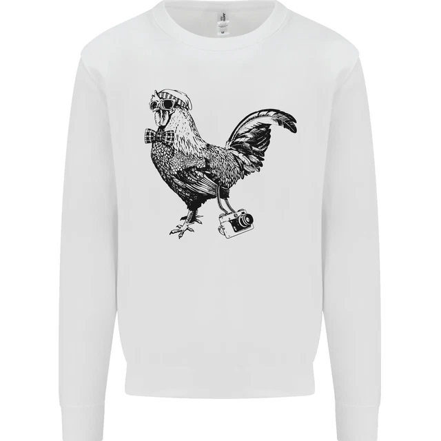 Rooster Camera Photography Photographer Kids Sweatshirt Jumper