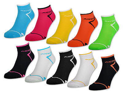 SNEAK Sneaker Socken Füßlinge Kurzsocken für Sie Neon Farben 3 Paare 