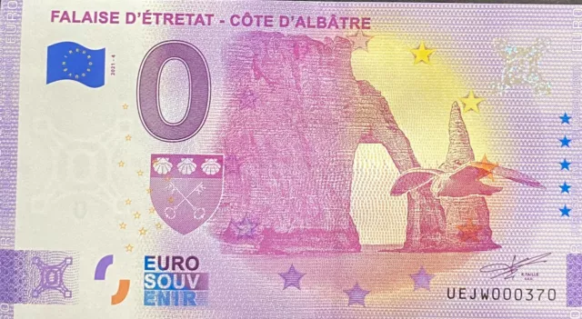 Banconota 0 Euro Cliff di Etretat Francia 2021 Numero Vari