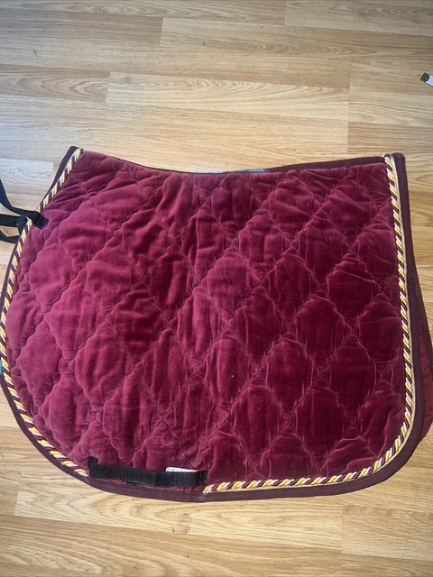 Nuumed Burgandy Velvet Forward Cut Saddle Pad - Full