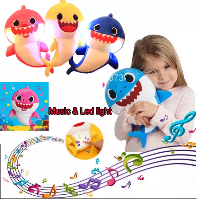 Baby Shark Plush Stuffed Toy Can Sing Will Shine Baby-shark Doll Xmas Gifts Soft