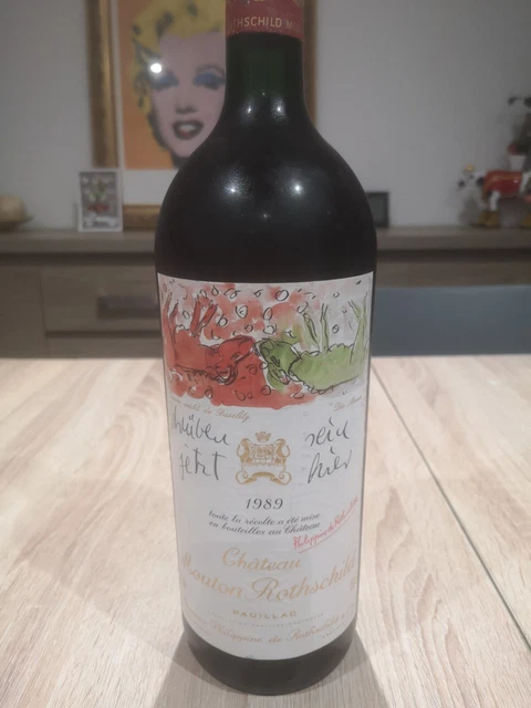 Magnum château mouton rothschild 1989 1L5 très bon état stocké dans une cave de 