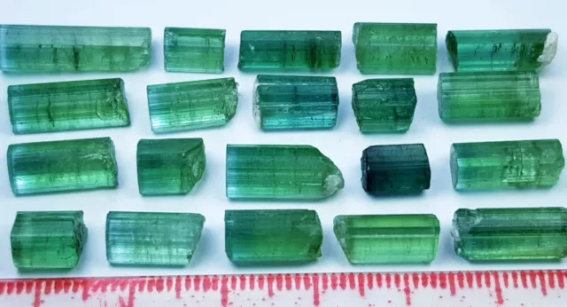 72 Ct Natural Green Color Tourmaline Transparent Crystal Lot From Afghanistan