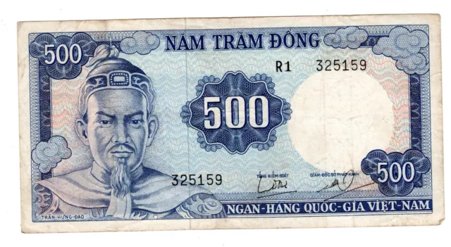 VIETNAM SUD SOUTH VIET NAM Billet 500 DONG 1960 - 1966 P23  GUERRIER BON ETAT