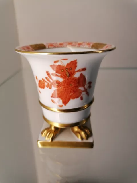 HEREND Apponyi Orange (6404 AOG) Krater Tatzen Vase - TOP-Zustand