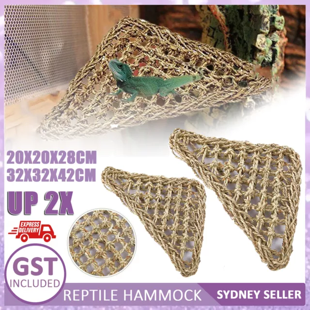 Reptile Hammock Lounger Lizard Basking Platform Dragon Hanging Swing Bearded New