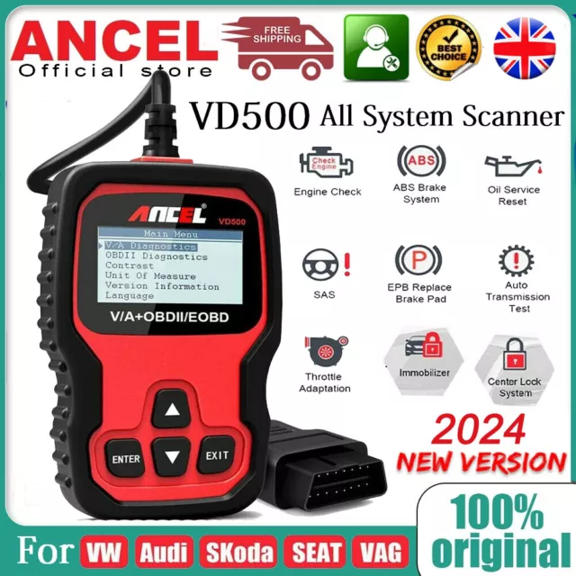 ANCEL VD500 OBD2 Code Reader All System Scanner Car Diagnostic Fit for Skoda