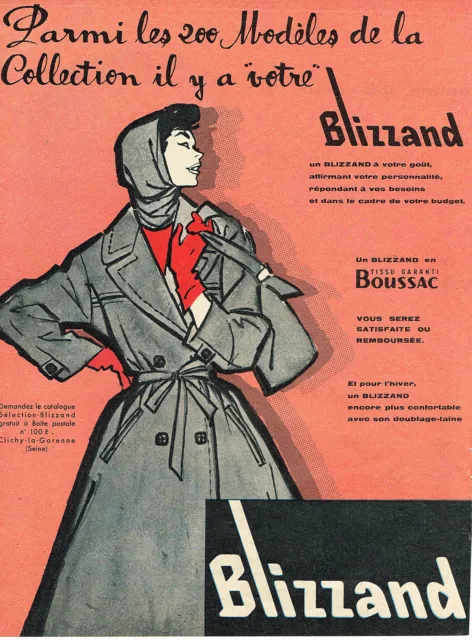 PUBLICITE ADVERTISING 014   1958   BLIZZAND BOUSSAC   imperméable