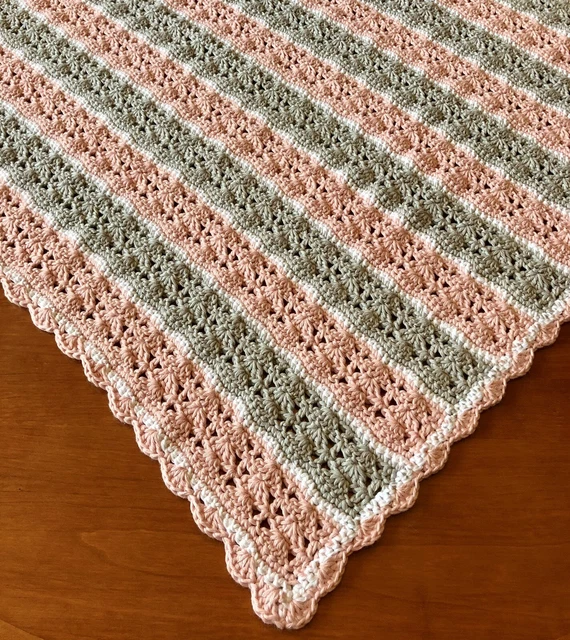 Handmade Crochet Baby Blanket Pink Afghan Baby Shower Gift