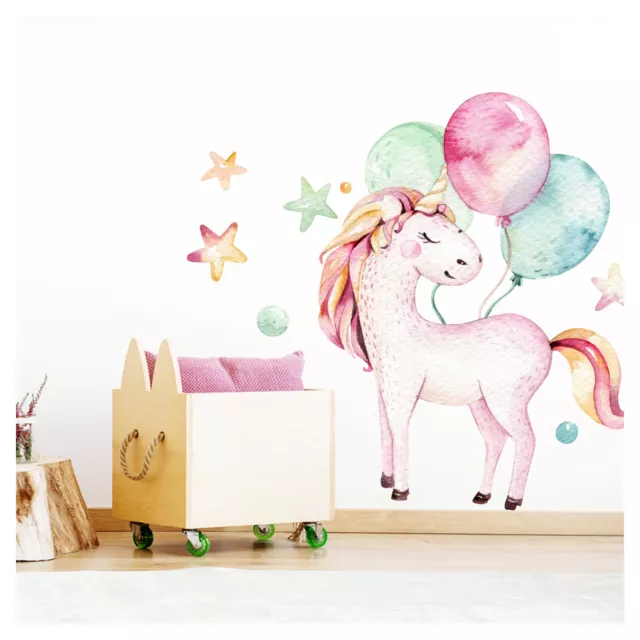 pared tatuaje habitación de los niños niña pegatina pared unicornio deco DL141