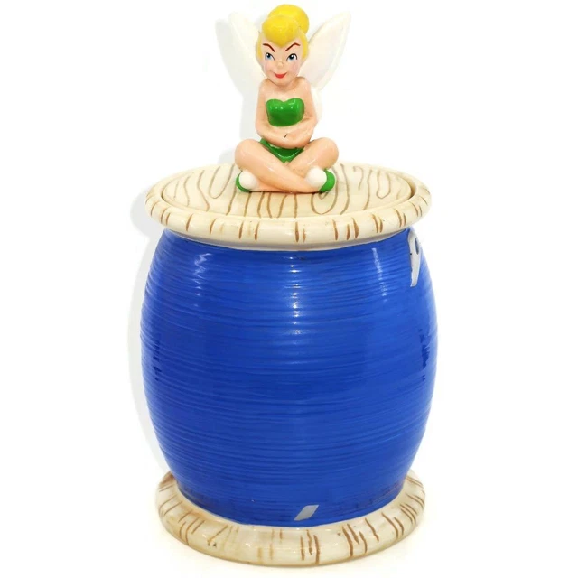 Disney Peter Pan Tinkerbell Ceramic Canister Cookie Jar, 11 1/2" REPAIRED Disney Peter Pan Tinkerbell Ceramic Canister Cookie Jar, 11 1/2" REPAIRED