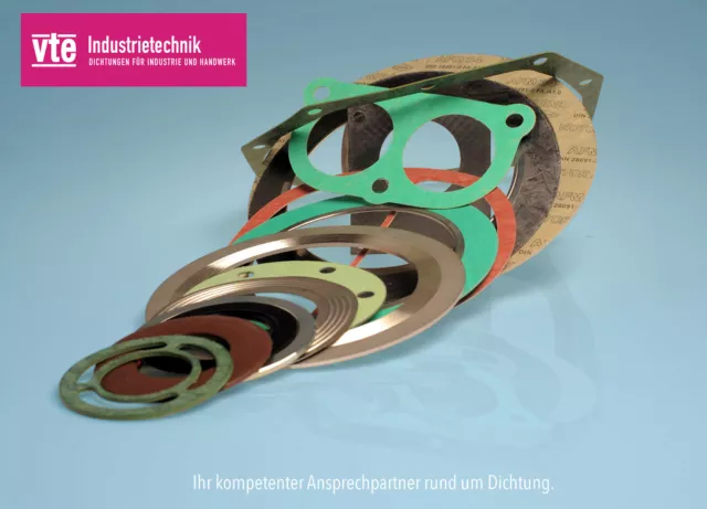 Flanschdichtung Flachdichtung DN15 - DN200 Gummi NBR Stärke 3mm DIN2690 3