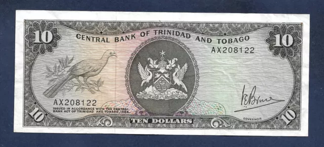 (DN) Trinidad & Tobago $10 Dollars 1964 P-32a EF