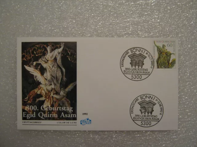 Ersttagsbrief / FDC, BRD 13.08.1992   Egid Quirin Asam  (1624)   21