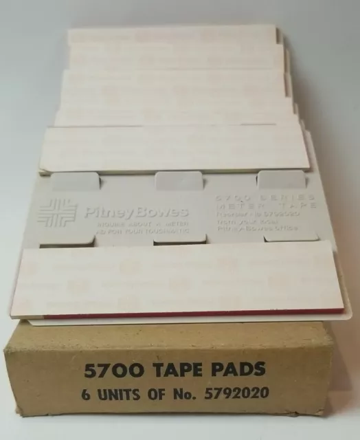 Vintage 6 Pack Of Pitney Bowes 5700 Series Meter Tape Pads Item No. 5792020 Nos