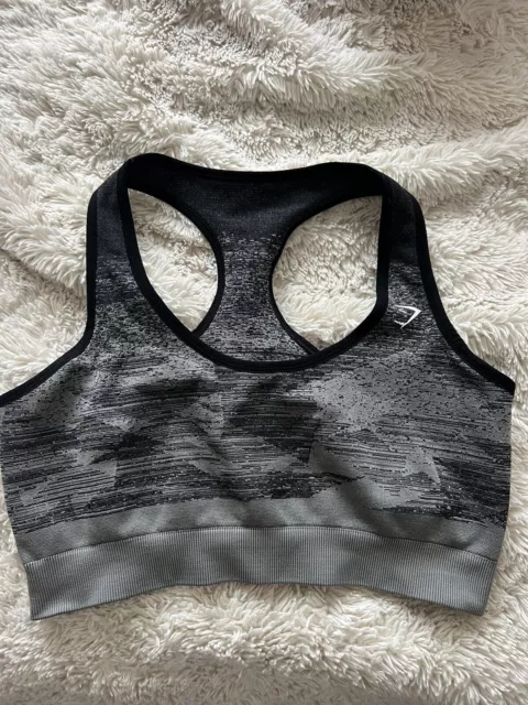 Gymshark Sports Bra Size XL Black/Grey Compression