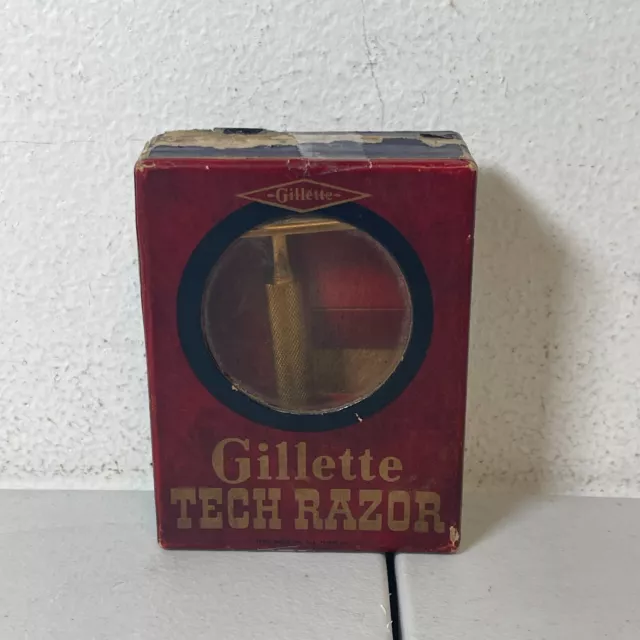 Vintage Gillette Tech *Razor Only* Shaving Collectible M-230 *Open Box*