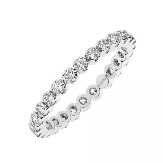 0.50 Cts 100% Natural Round Brilliant Diamonds Full Eternity Ring 9K White Gold