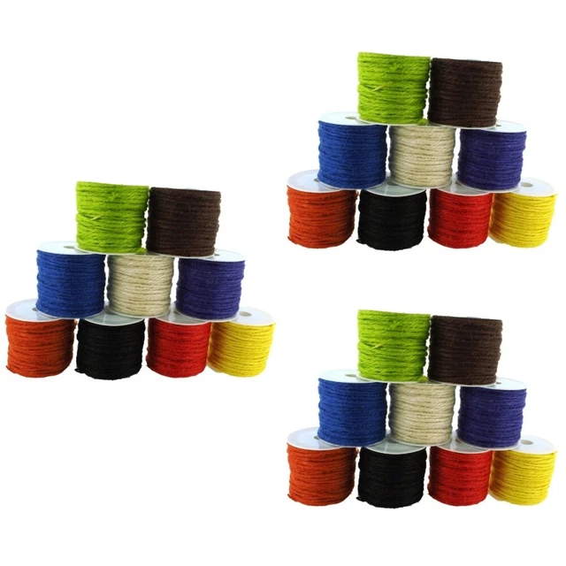 3 piezas 9 colores 2mm yute twine mano cinta de tejer cuerda hilo de enmale