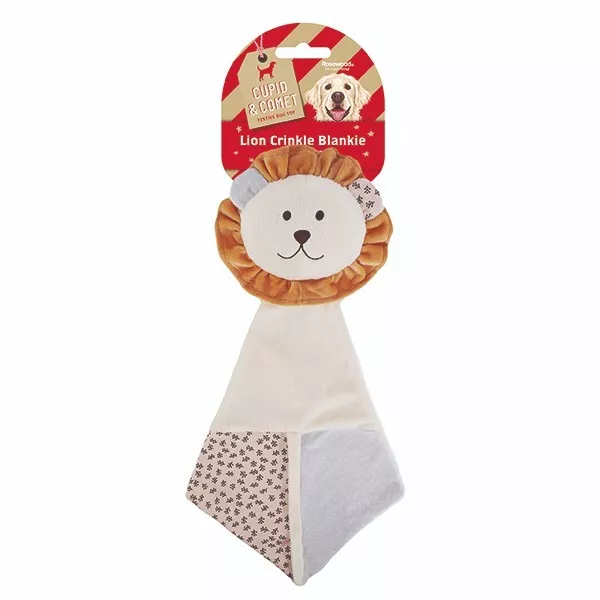 Cupid Comet Rosewood Christmas Lion Crinkle Blankie Toy Cute Dog Blanket Xmas