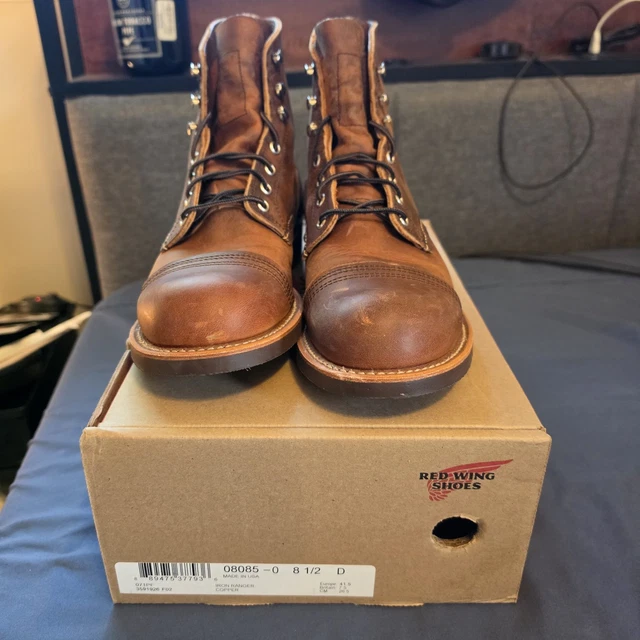 Iron Ragers RED WING HERITAGE 8085 *Mens 8.5D* Copper Iron Ranger *Made In USA* £ ...