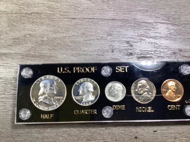 1960 US Silver Mint Proof 5 Coin Set in Capital Holder-121123-0065