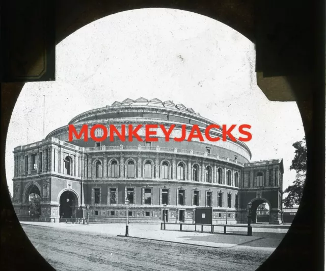 ANTIQUE Magic Lantern Slide THE ROYAL ALBERT HALL LONDON C1890 VICTORIAN PHOTO
