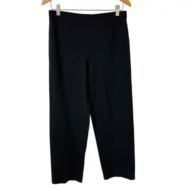 Eileen Fisher Pants Womens Medium Wool Blend Pull On Stretch Dress Black