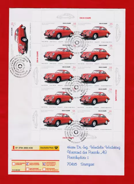 R+EIG-FDC Porsche 356 B Coupé an Porsche-Chef kompletter Markenbogen ESST ZM '03