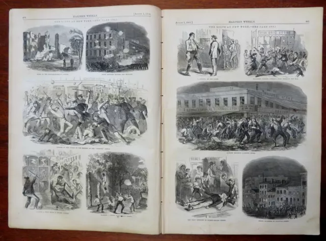Capture of Vicksburg NYC Riots Harper's Civil War newspaper 1863 complete issue 3