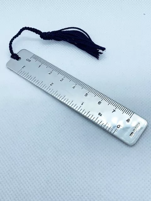 Sterling Silver Hallmarked  Ruler Bookmark in CM & Inches. ( Total length 4")