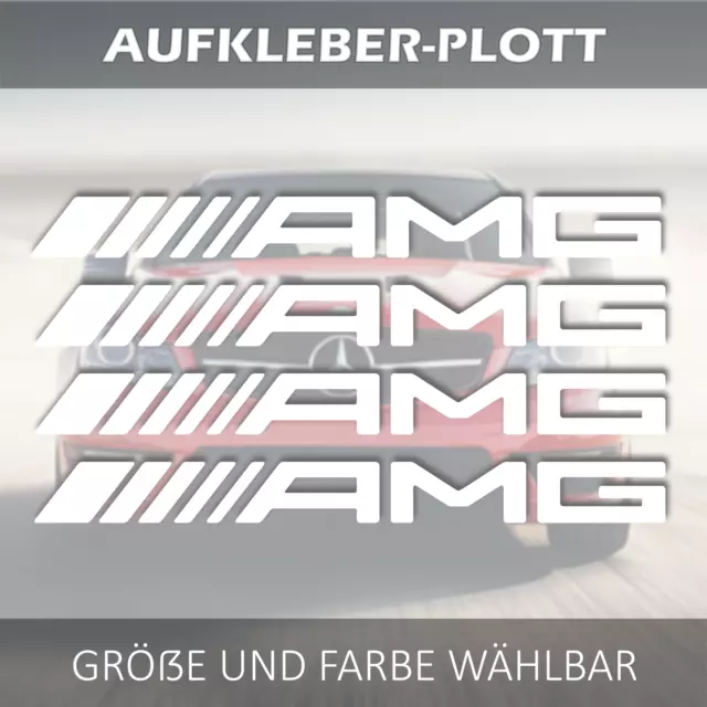 4 Stück AMG Mercedes Benz Logo Aufkleber Plott Auto Tuning Individuell