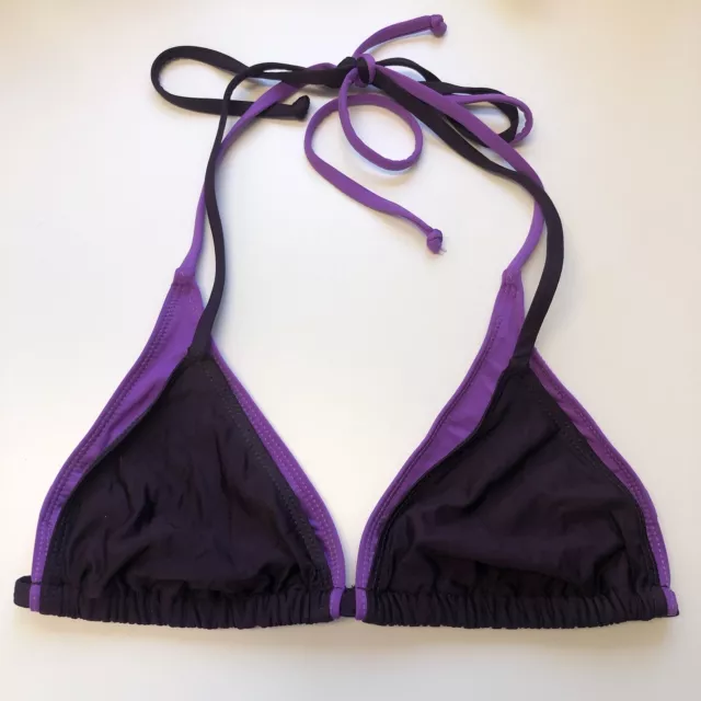 Luxe Lisa Vogel Womens Purple Two Tone Swimsuit Triangle Bikini